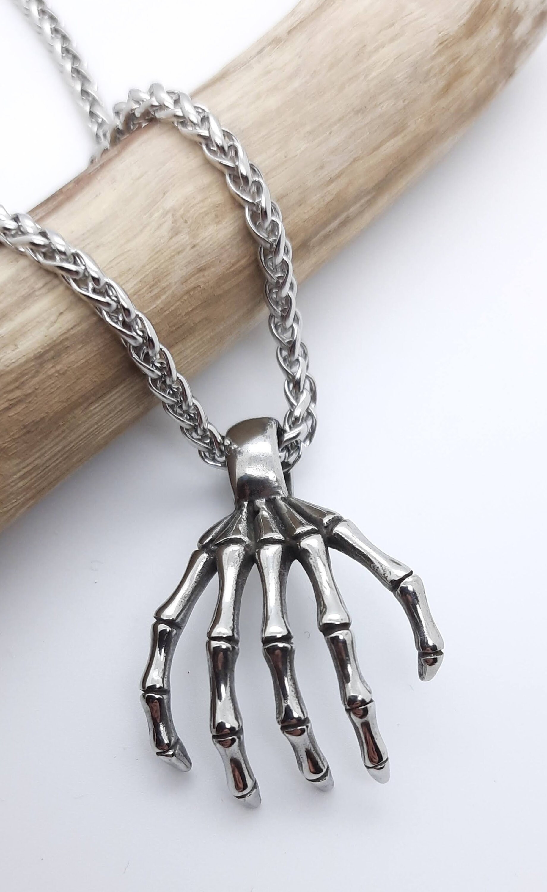 Skeleton hand necklace skeleton pendant hand pendant Etsy