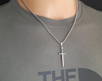 Sword pendant necklace excalibur for men