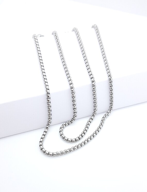 Box Chain Necklace 3mm Round Box Chain 