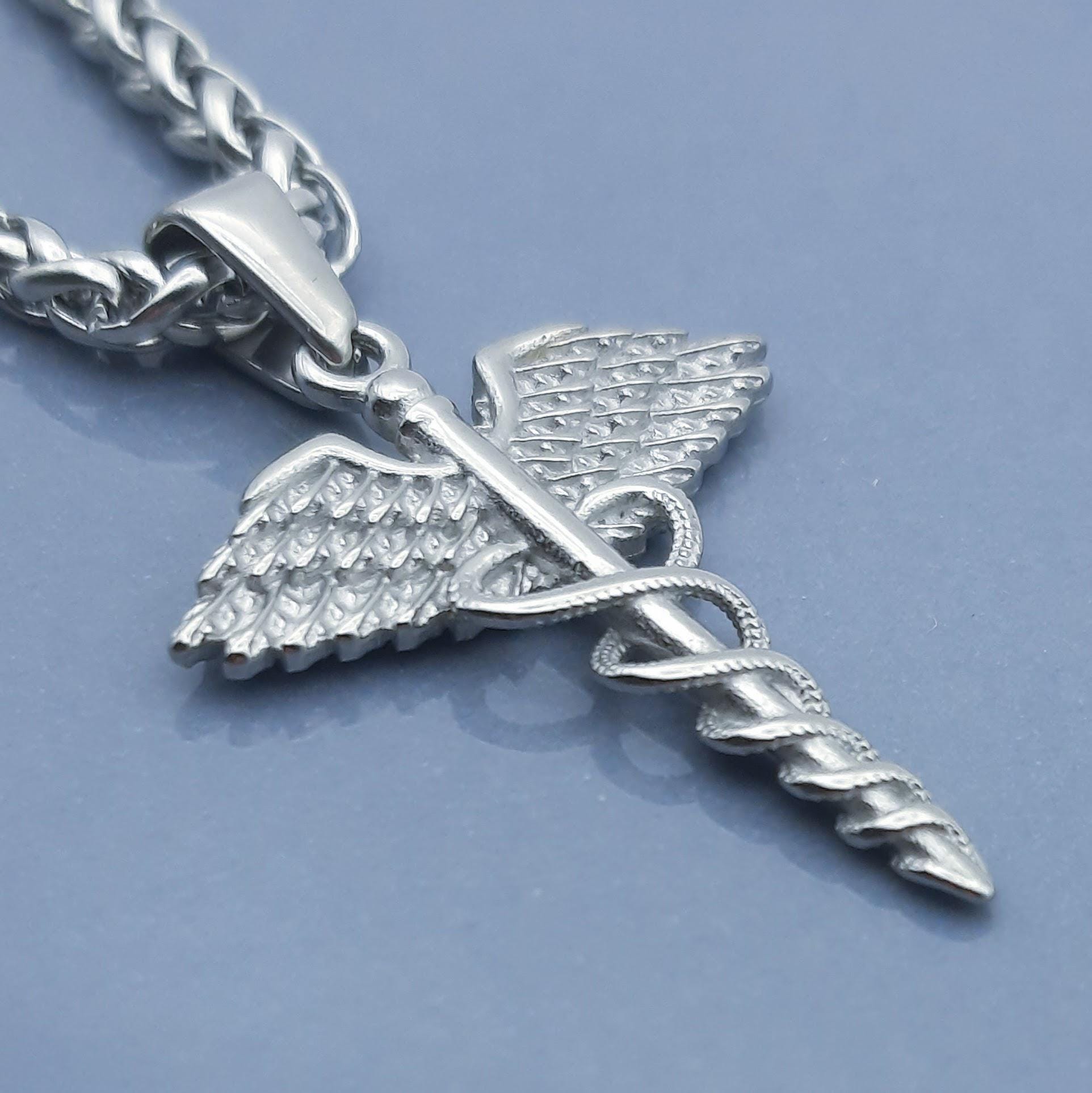 Rod of asclepius necklace - Etsy 日本
