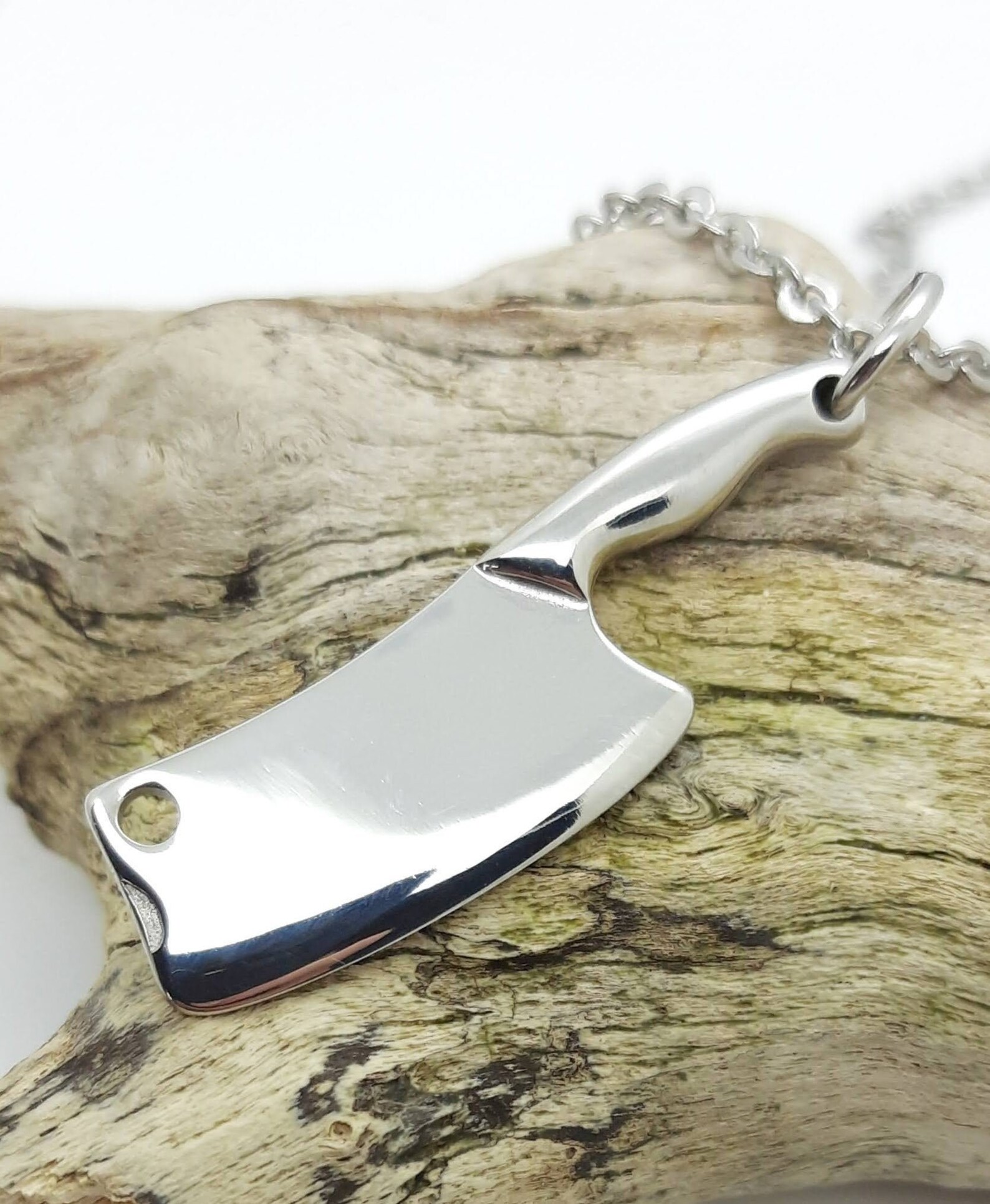 Mens pendant necklace meat cleaver necklace butchers knife Etsy