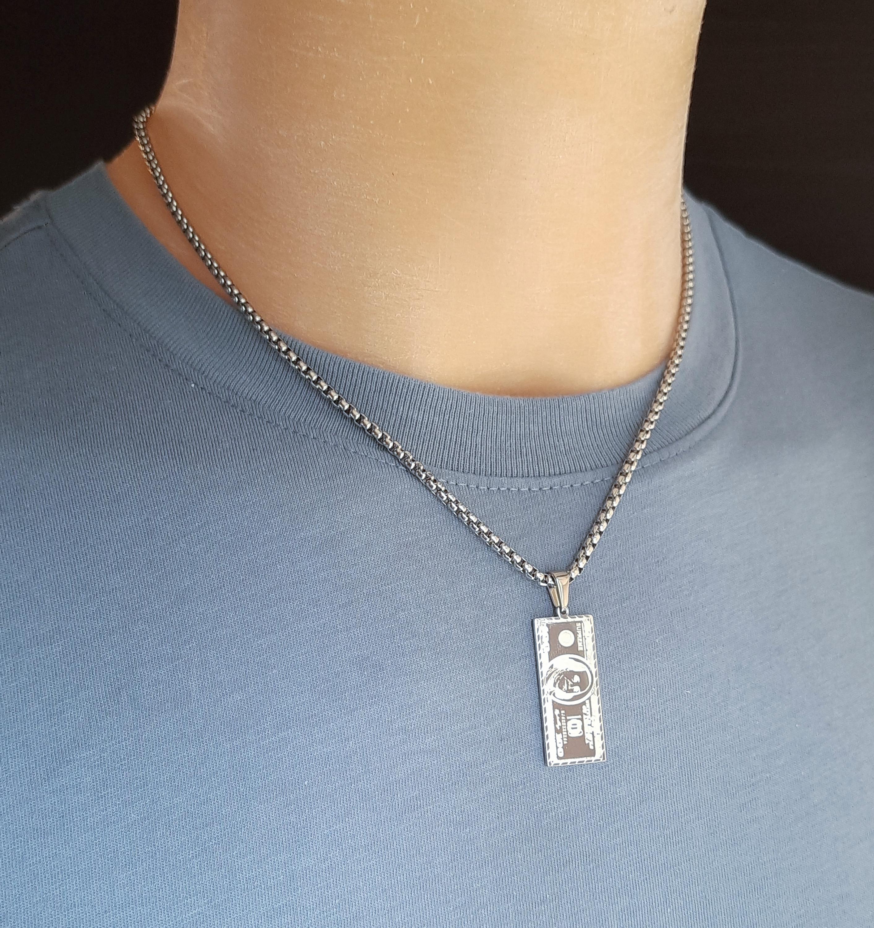 Money Pendant 100 Dollar Bill Necklace Benjamin Franklin Souvenir