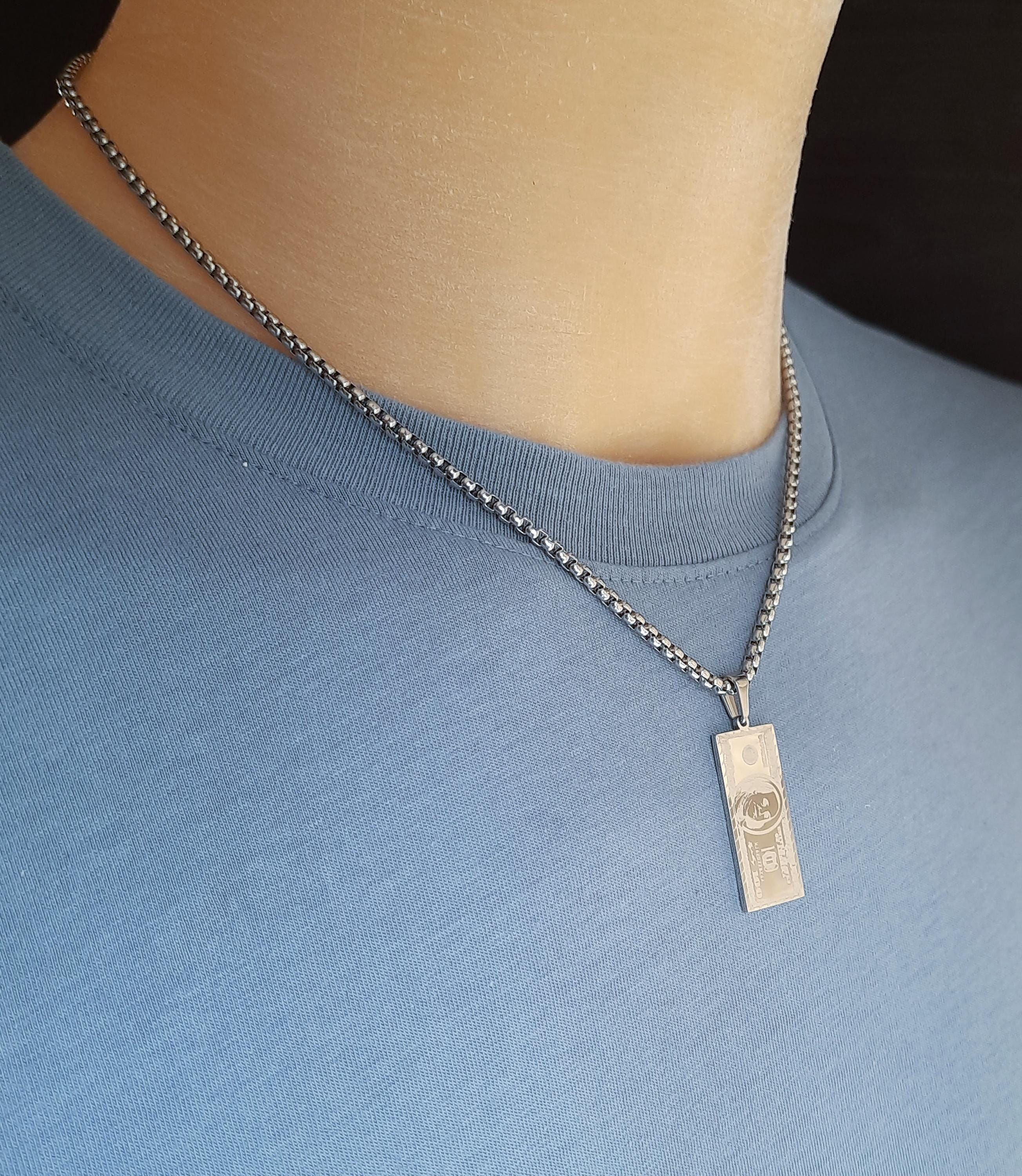 Money Pendant 100 Dollar Bill Necklace Benjamin Franklin Souvenir