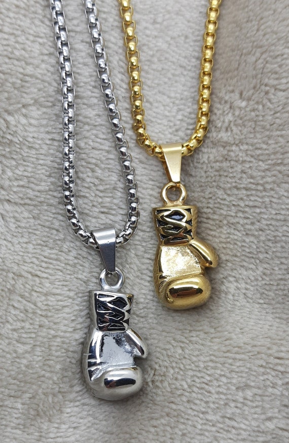 Boxing glove necklace, mens boxing 