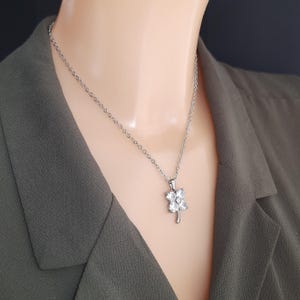 Cubic Zirconia Clover Pendant Necklace