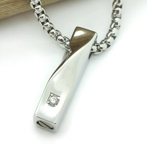 Collana con ciondolo a barra per cremazione, collana commemorativa cubica per ceneri, ciondolo per urna, ricordo geometrico per ceneri umane