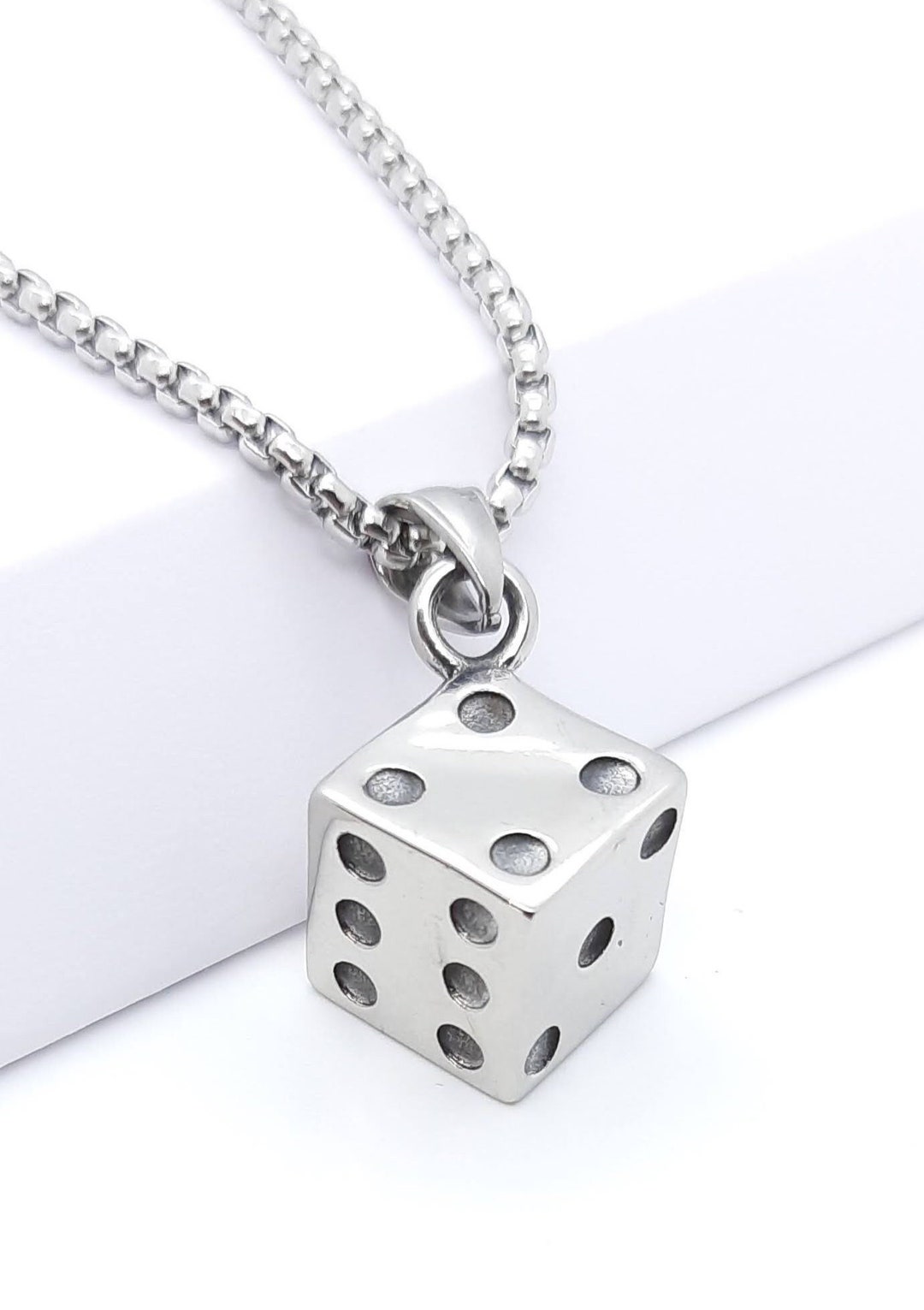 Pair 2 Lucky Dice Charm with Charm Bracelet, Necklace, Keychain, Jewelry  Gifts Men Women