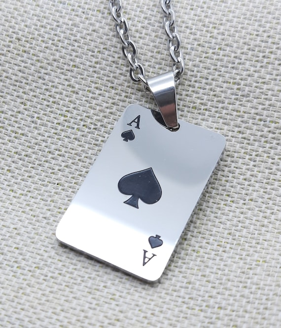 Lucky Ace Of Spades Color Poker Necklace – RING OF GOD