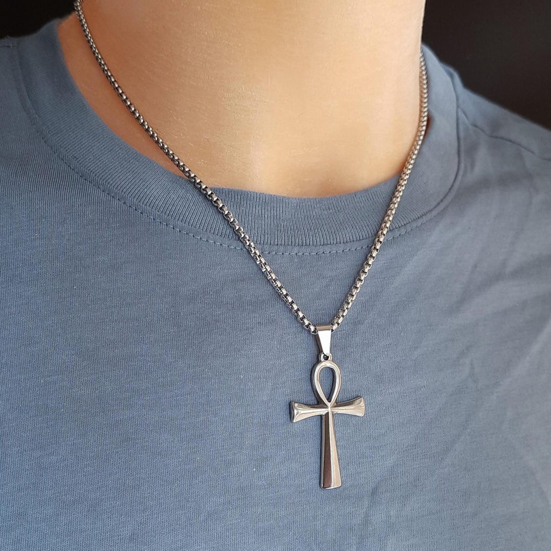 KINGWHYTE Collana con ciondolo a forma di croce, in