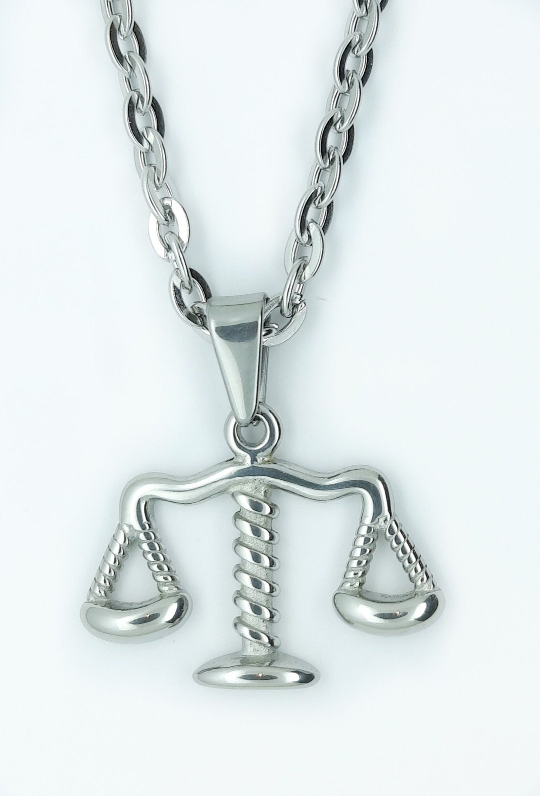 Scales of Justice Pendant Necklace Justitia Silver Pendant - Etsy
