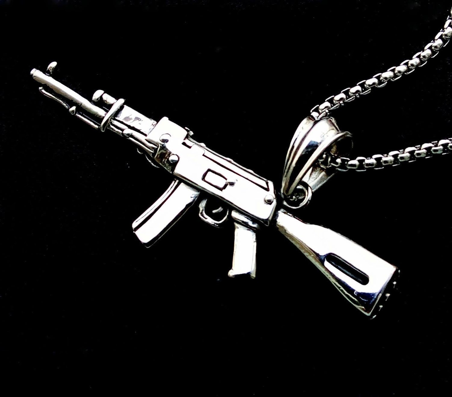 Gun necklace rifle pendant necklace stainless steel necklace Etsy