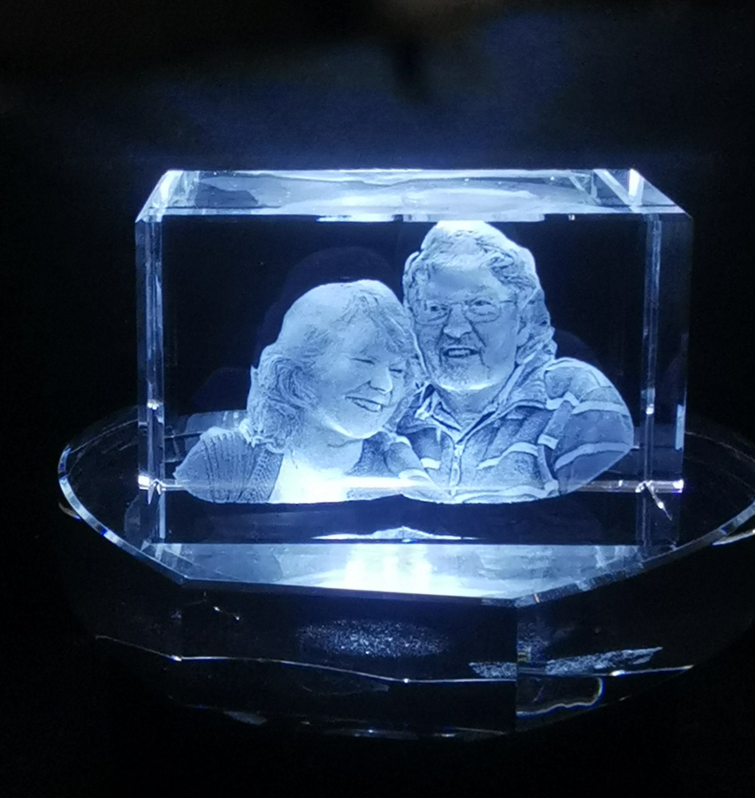 Personalised 3d Laser Etched Crystal Two Subjects Etsy