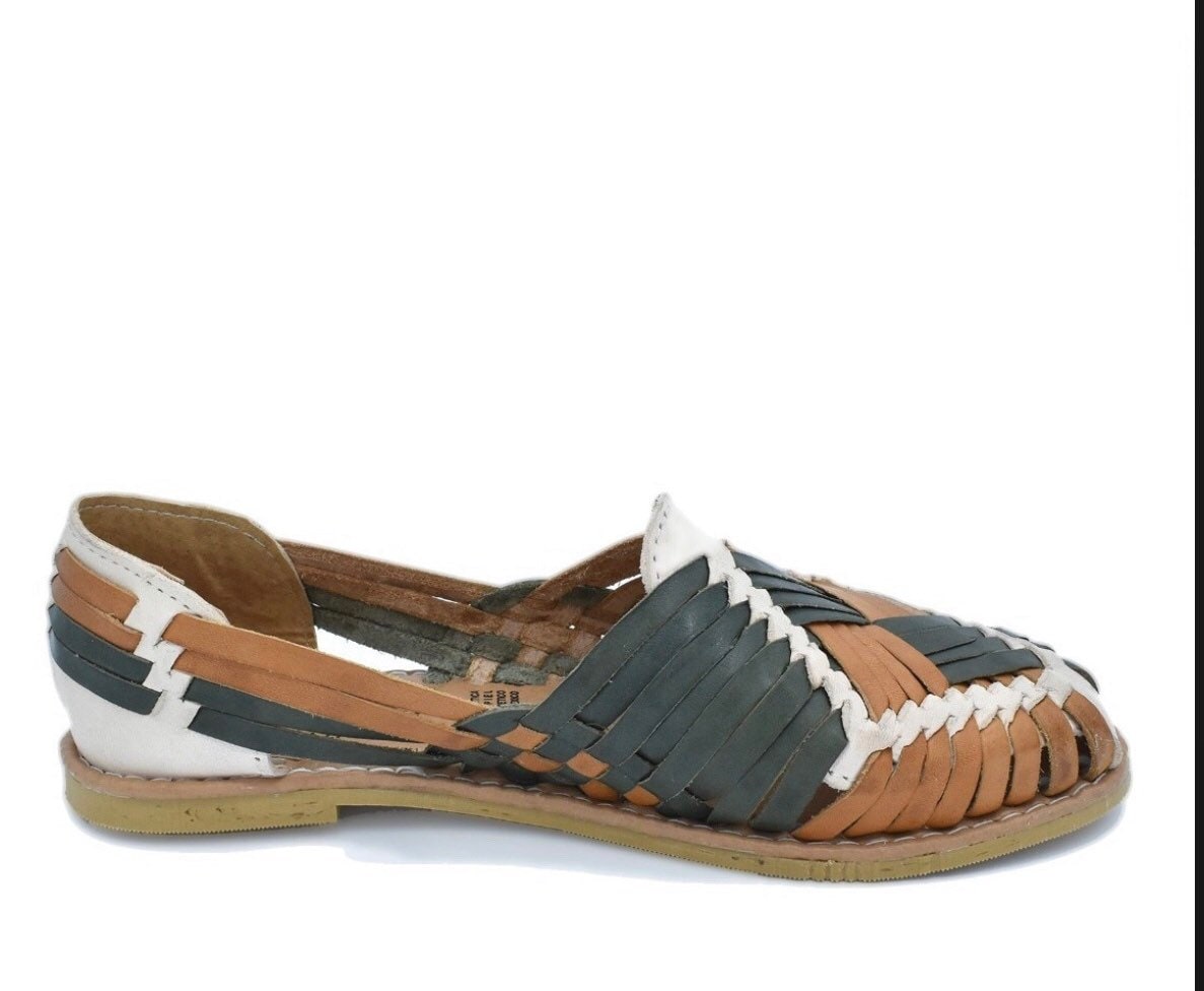 Leather huaraches artisanal leather sandals Mexican Oaxaca Etsy