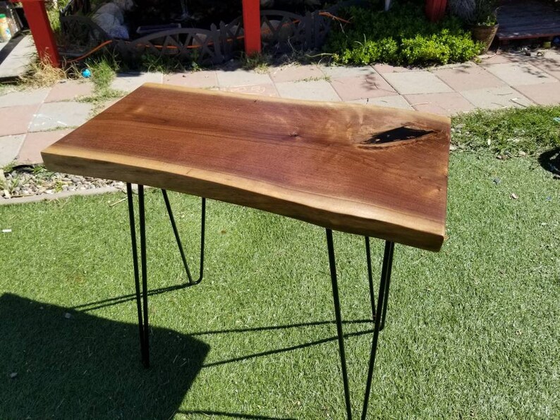 1214w Live Edge End Table Black Walnut Live Edge Side Etsy