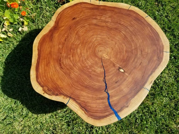 31 34 Large Live Edge Redwood Round Table Side Table End Table