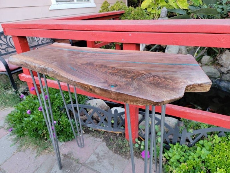1214w Live Edge End Table Black Walnut Live Edge Side Etsy