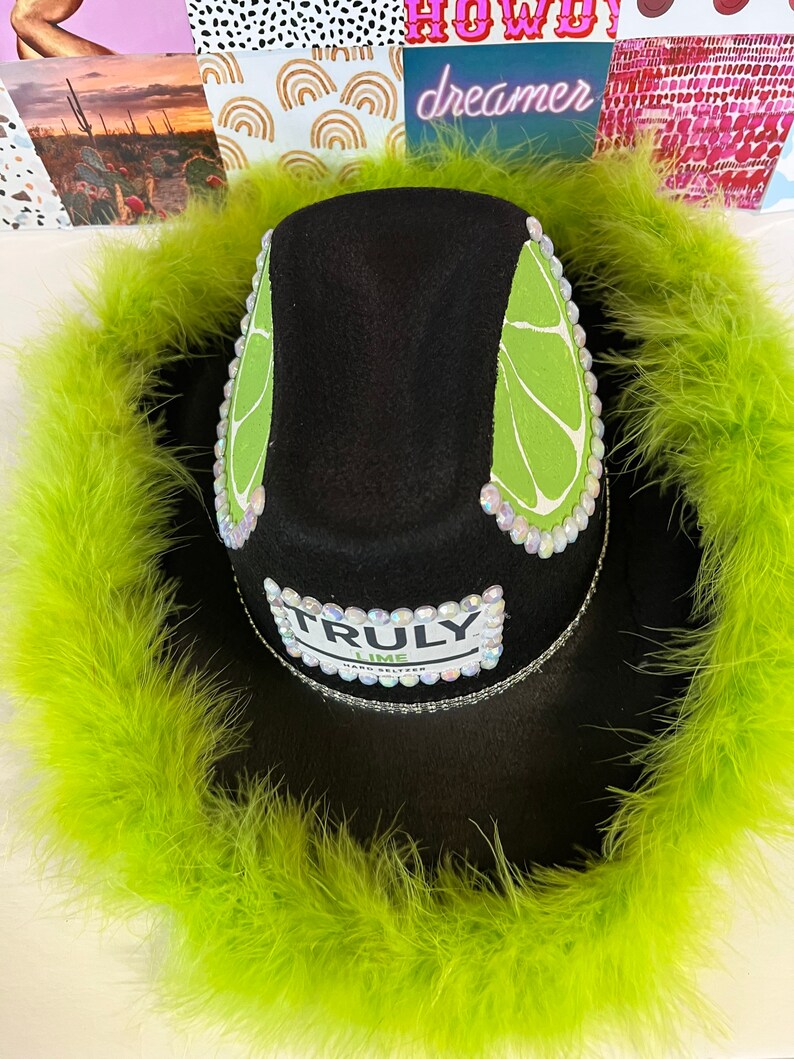Truly Lime Custom Alcohol Party Cowboy Hat Etsy