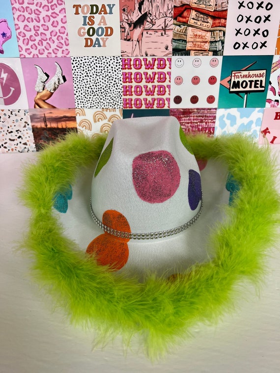 Rainbow Glitter Cowboy Hat for Costume Party One Size Amazon.com: Boland 44635 Rainbow Cowboy Hat Pride, Progress  main image 3