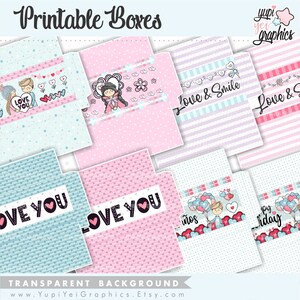 Treat Boxes, Printable Boxes, Boxes PNG, Party Favors, Printable Treat Boxes, Party Boxes, Digital Boxes, Candy Box, Valentine's Day, Boxes zdjęcie 4