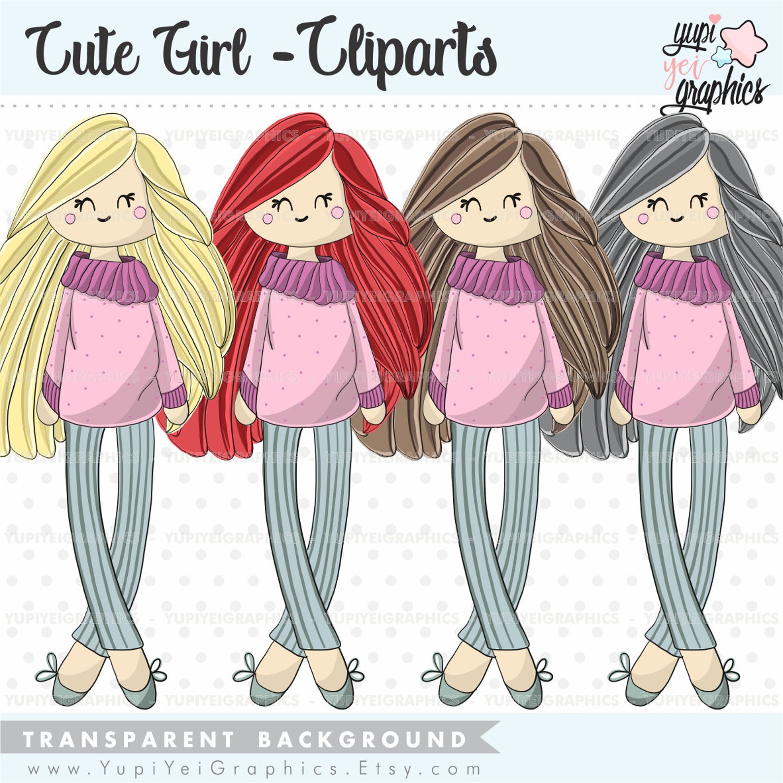 Fashion Girl Clipart Girl Clipart COMMERCIAL USE Girl Clip - Etsy