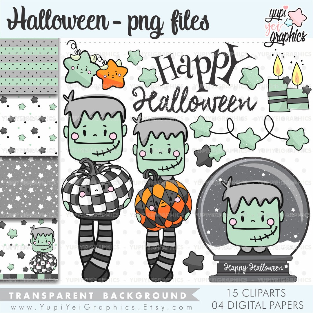 Halloween Clipart, Halloween Graphics, COMMERCIAL USE, Frankenstein ...