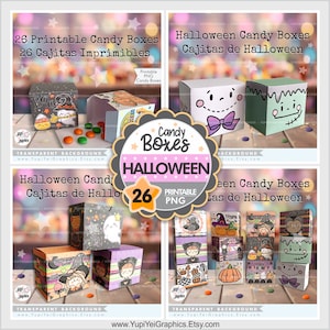 Boîtes de bonbons d’Halloween, boîtes de bonbons d’Halloween PNG, boîtes-cadeaux imprimables, boîtes d’Halloween, boîtes de friandises d’Halloween, PNG d’Halloween, boîtes de bonbons