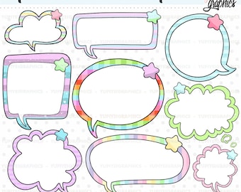 Speech Bubbles Clipart, Hand Drawn Shapes, Badges Clipart, COMMERCIAL USE, Thought Bubbles Clipart, Shopping Tag Clipart, Frames Clipart