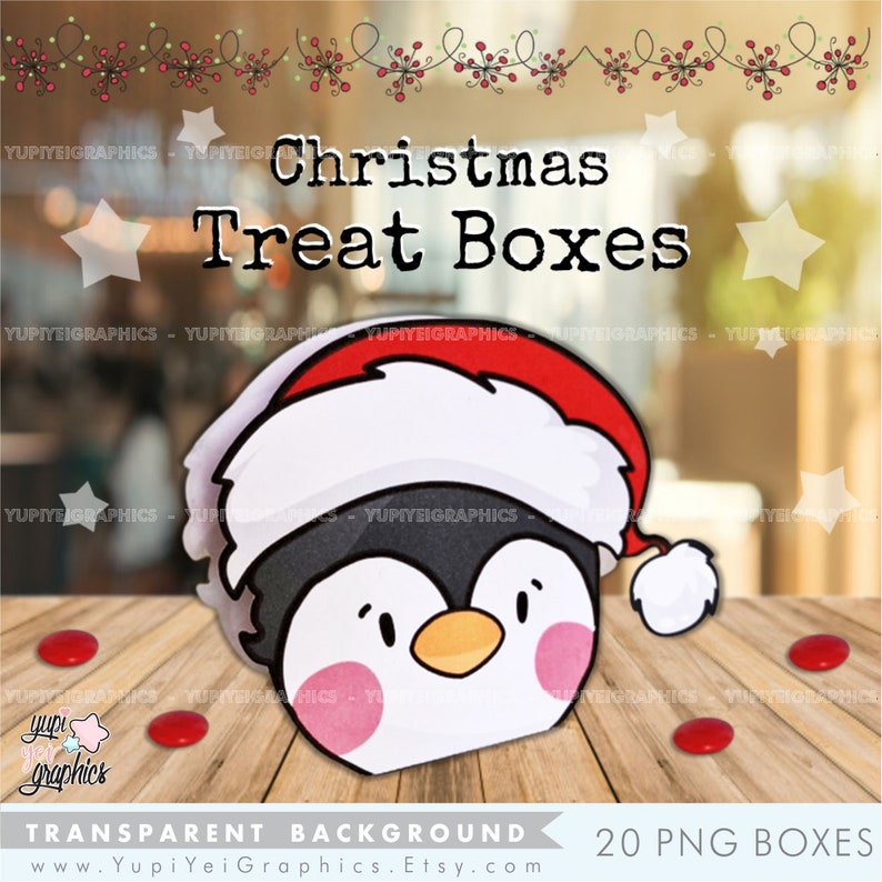 Christmas Treat Bags, Printable Christmas Treat Bags, Christmas Treat Bags PNG, Printable Gift Bags, Christmas Candy Boxes, Christmas Boxes image 2