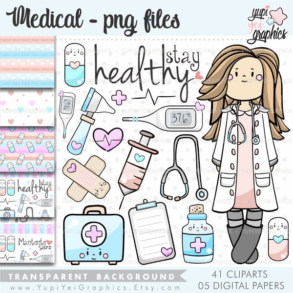Medical Clipart, Medical Graphics, COMMERCIAL USE, Doctor Cliparts, Healthcare Clipart, Medical Illustrations, Quarantine Clipart, Hospital