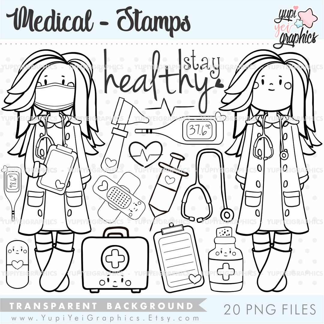 Medical Stamps, Doctor Stamps, Medical Digistamps, COMMERCIAL USE