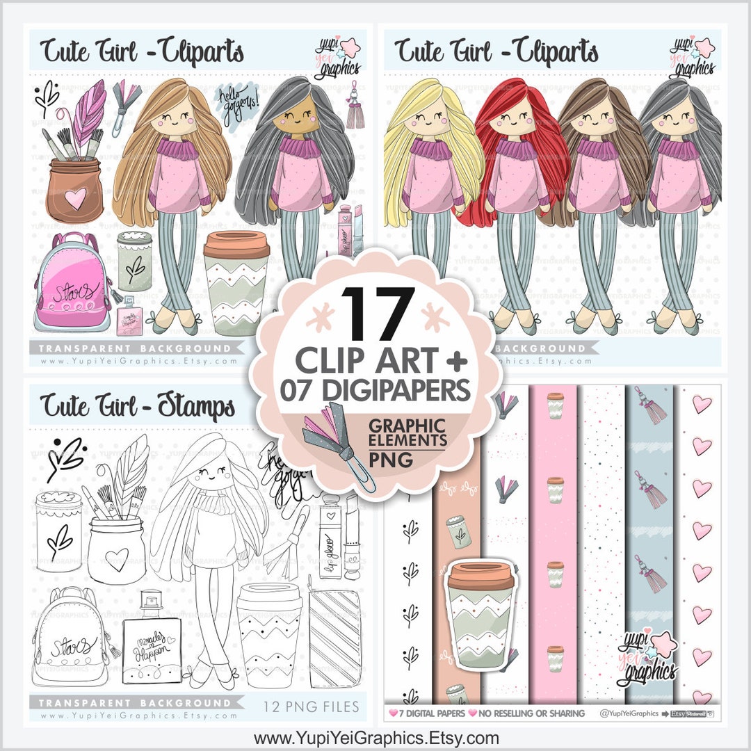Fashion Girl Clipart, Girl Clipart, COMMERCIAL USE, Girl Clip Art ...