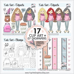 Fashion Girl Clipart, Girl Clipart, COMMERCIAL USE, Girl Clip Art ...