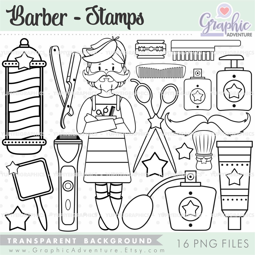 Barber Stamps Stamps COMMERCIAL USE Hairdressing Etsy
