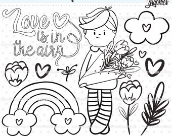 Love Digital Stamps, Love Stamps, COMMERCIAL USE, Valentine's Day Digistamps, Valentines Day, Valentines Day Decor, Digital Stamps, Love