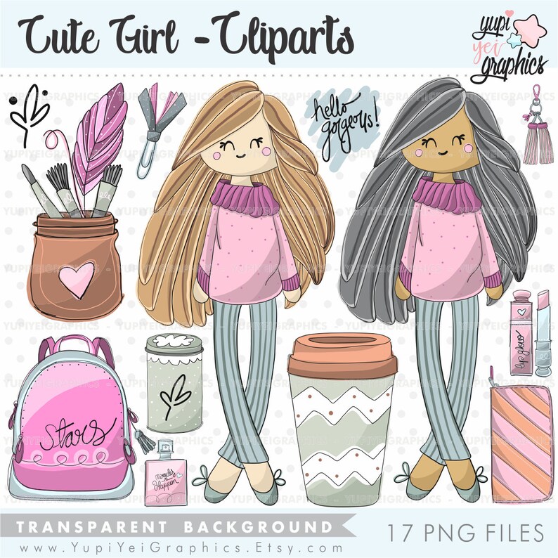 Fashion Girl Clipart Girl Clipart COMMERCIAL USE Girl Clip - Etsy