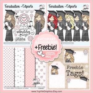 Afstuderen clipart, afstuderen graphics, commercieel gebruik, school clipart, afstuderen illustraties, universiteit clipart, diploma clipart, College