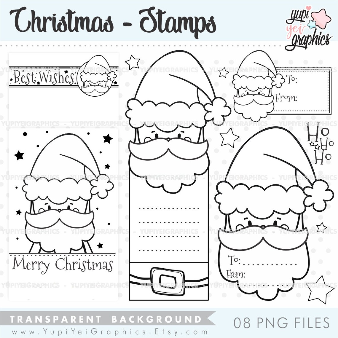 Christmas Stamps Christmas Cards Stamps COMMERCIAL USE Etsy