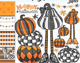 Halloween Clipart, Halloween Graphics, Pumpkin Clipart, COMMERCIAL USE, Halloween Illustration, Halloween Images, Halloween Party, Halloween