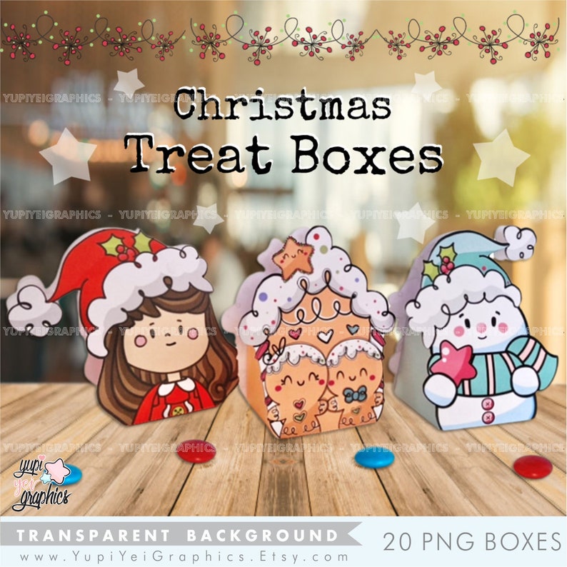 Christmas Treat Bags, Printable Christmas Treat Bags, Christmas Treat Bags PNG, Printable Gift Bags, Christmas Candy Boxes, Christmas Boxes image 5