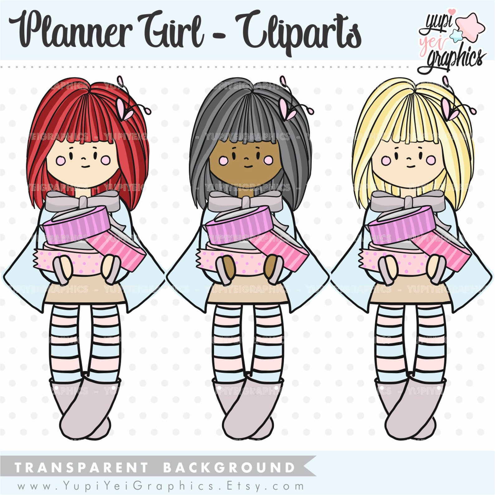 Planner Girl Clipart Planner Accesories Clipart Planner Girl - Etsy