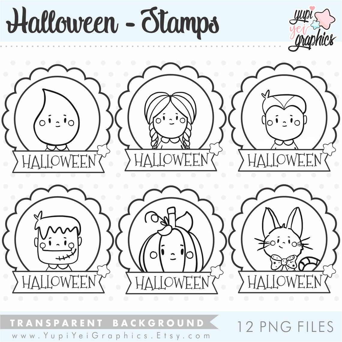 Halloween Stamps Halloween Digital Stamps COMMERCIAL USE Etsy