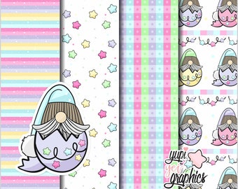 Easter Digital Papers, Gnomes Digital Papers, COMMERCIAL USE, Easter Pattern, Easter Eggs Pattern, Spring Pattern, Spring Digital Papers