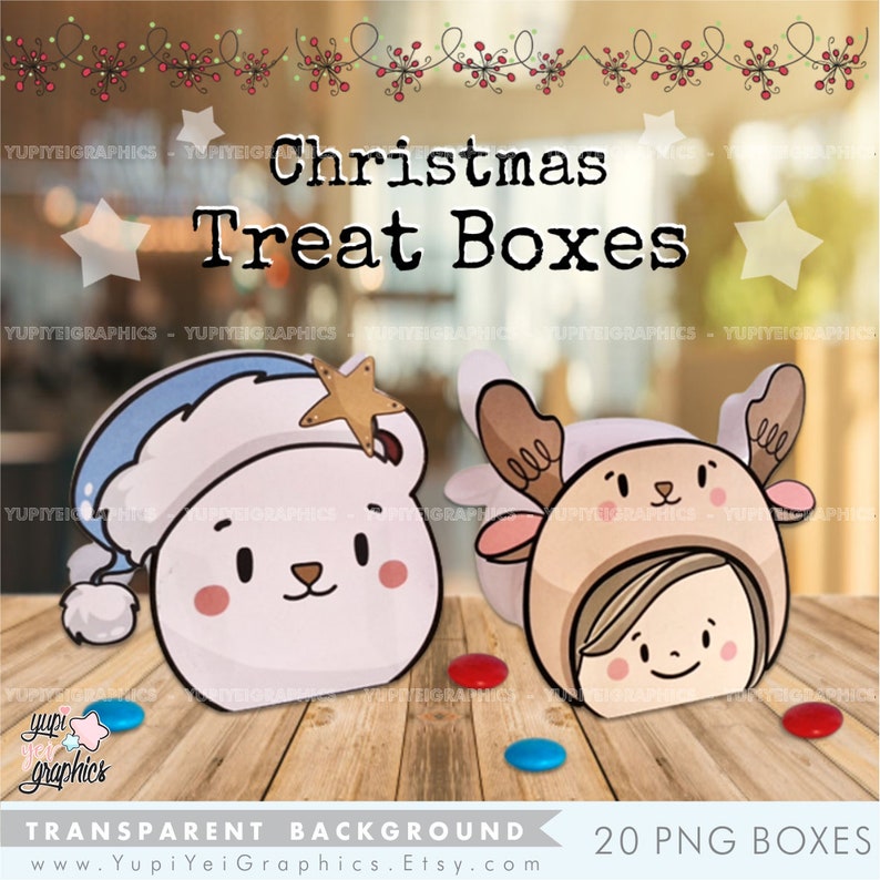 Christmas Treat Bags, Printable Christmas Treat Bags, Christmas Treat Bags PNG, Printable Gift Bags, Christmas Candy Boxes, Christmas Boxes image 4