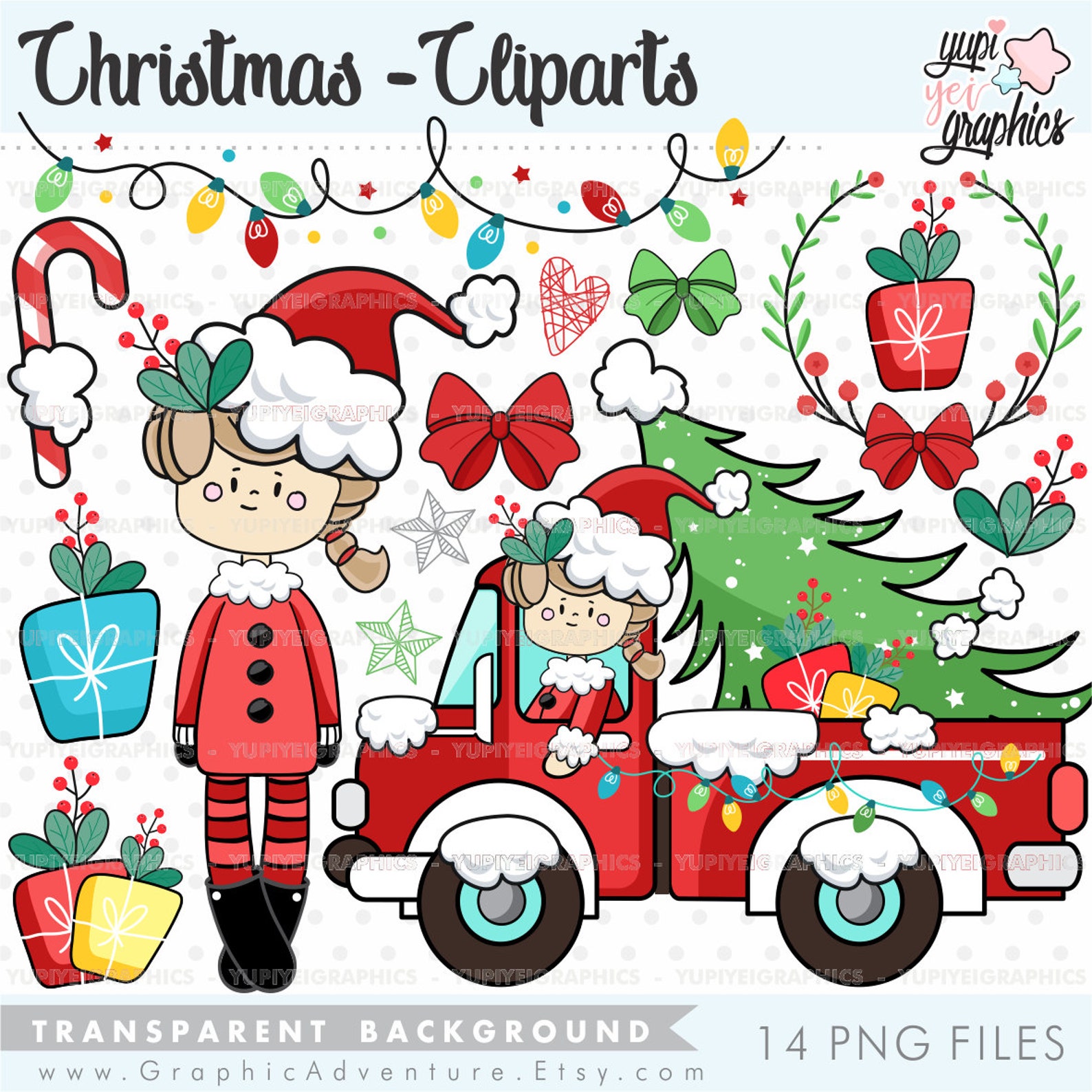 Christmas Clipart Christmas Graphics COMMERCIAL USE Etsy