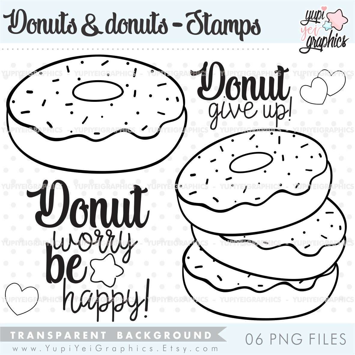 Donut Stamps Sweet Stamps COMMERCIAL USE Dessert Stamps Etsy