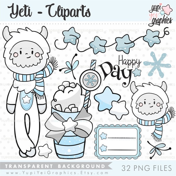 Yeti Clipart, Monster Clipart, COMMERCIAL USE, Winter Clipart, Abominable Snowman, Yeti Clip Art, Yeti Graphics, Yeti Images, Yeti PNG