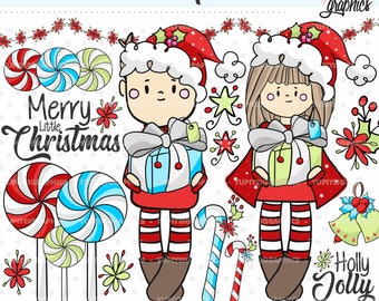 Christmas Clipart, Christmas Graphics, COMMERCIAL USE, Clip Art Christmas, Christmas Decor, Santa Claus Clipart, Noel Clipart, Christmas
