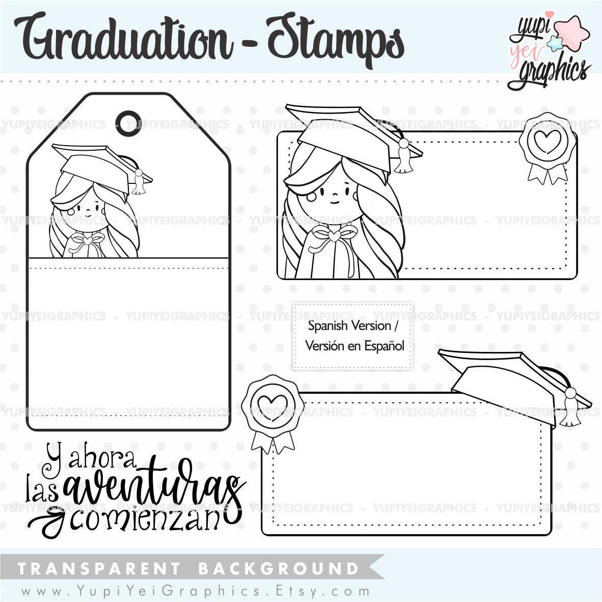 Graduation Stamps Graduation Digital Stamps COMMERCIAL USE Etsy UK