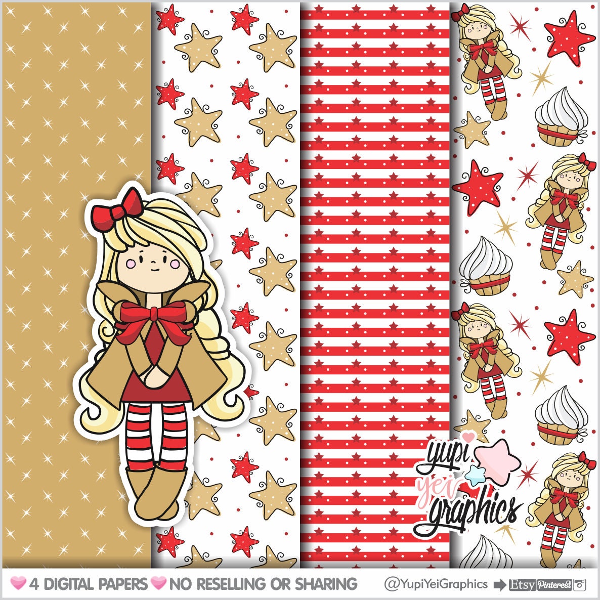 Christmas Decorative Paper Christmas Pattern COMMERCIAL USE Etsy Christmas Decorative Paper