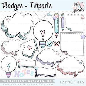 Clipart badges, formes clipart, clipart étiquette, utilisation commerciale, clipart cadre, clipart bulles de dialogue, clipart bulles de pensée, étiquette de shopping